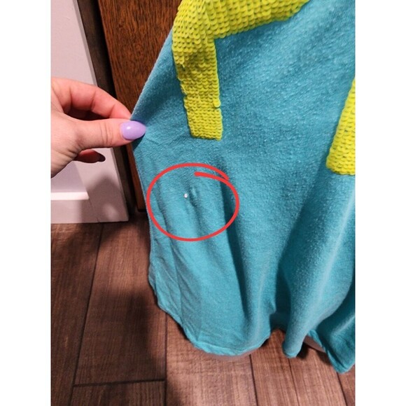 Victoria Secret pink racerback tank top with sequin logo  Sz Med Teal Neon Green - Picture 5 of 6